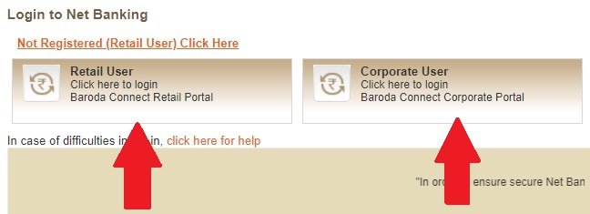 bank of baroda net banking login