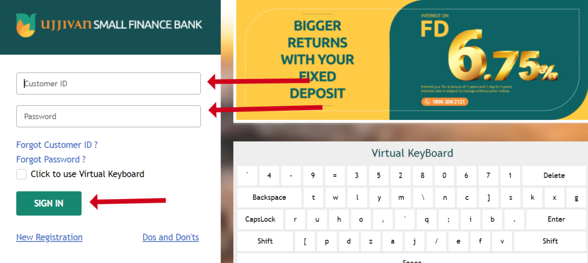Ujjivan small finance bank net banking 
