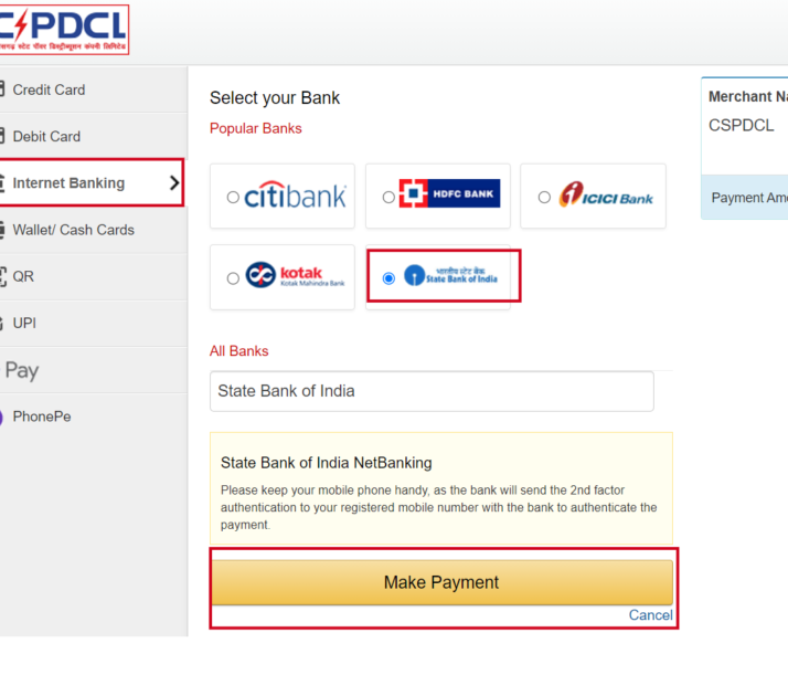 CSPDCL Bill Payment